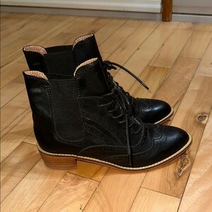 Shelly’s London Black Leather Ankle Boots